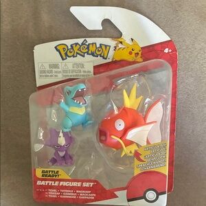 Kids Battle Figure Set - Magikarp (Orange), Totodile (Blue), Toxel (Purple)